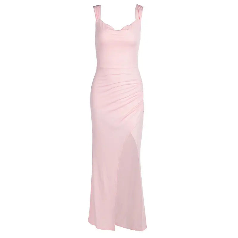 Elegant Sleeveless Slit Dress with Back Tie – Chic & Stylish Alp Online Store