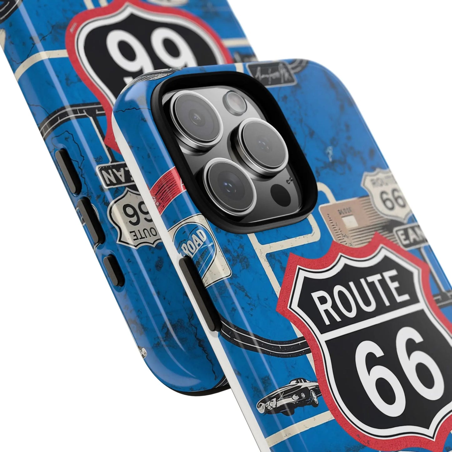 Route 66 Custom iPhone Case, Dual Layer, TPU and Polycarbonate, Wireless Charging Printify