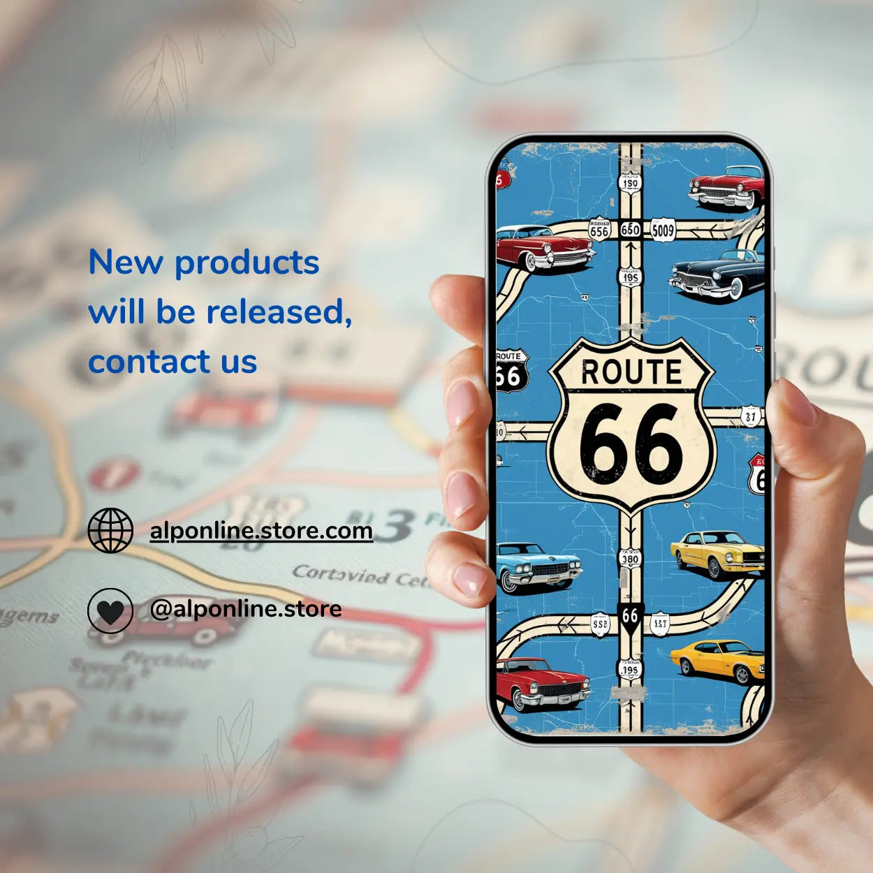 Vintage Art Route 66 Retro Artwork – Instant Download - Alp Online Store